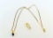 14K Gold 16” Chain Necklace & Pendants: 1.5 Ct Oval Sapphire & Diamond Drop & MOP Sandal