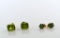 14K Gold and Emerald & 14K Gold and Green Tourmaline Earrings, Two Pairs