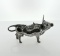 Antique 925 Sterling Silver Cow Creamer with Gadfly Design on Hinged Lid, 5” L