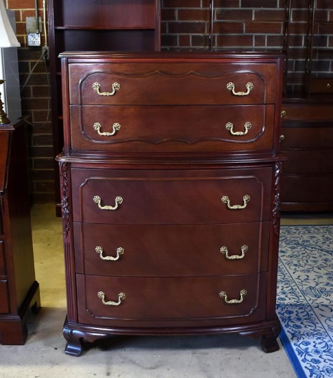 Vintage Chippendale Style Mahogany Chest on Chest