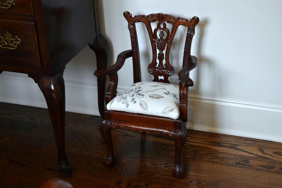 Dimunitive (Child's Size) Chippendale Style Carved Mahogany Captain's Chair