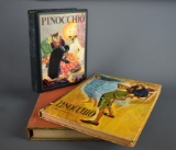 C. Collodi Lot of Three Cloth Bound Vintage Copies of “Pinocchio” 1932, 1937 & 1968