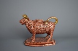 Antique Late Victorian British (Rd. No. 445,059) Curly Coated Scottish Highland Cow Creamer