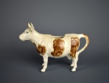 Vintage Brown and White Porcelain Cow Creamer, Prob. Germany