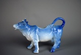 Vintage Blue & White Porcelain Cow Creamer, Prob. German
