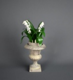 Vintage Florentia Enameled Metal Flower Sculpture (Made in Italy) in Cast Iron 4.5” Urn
