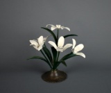 Vintage Florentia Enameled Metal Flower Sculpture, Italy