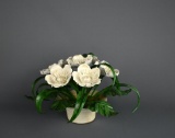 Vintage Florentia Enameled Metal Flower Sculpture, Italy