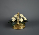 Vintage Florentia Enameled Metal Flower Sculpture, Italy