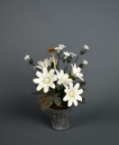 Vintage Florentia Enameled Metal Flower Sculpture, Italy