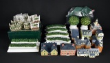 Lot of Colonial Williamsburg Ceramic Collectibles Including Houses, Shrubbery, Fences, Etc.