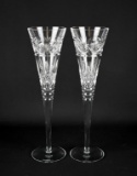 Pair of Waterford Crystal Tall 11” Champagne Flutes