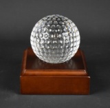 Waterford Crystal Golf Ball with Wooden Stand