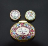 Three Halcyon Days Enamel Special Occasion Gift Boxes: “The Best is Yet...”, “Congratulations” …