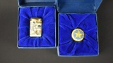 Two Miniature Halcyon Days Miniature Enamel Gift Boxes: “Noah's Ark” & “A Star is Born”