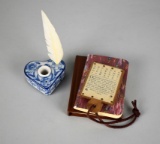 1991 Pleasant Company Accessory School Book, Practice Book, Horn Book, Ink Well, & Quill