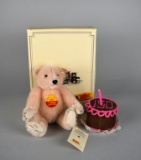 1997 Steiff Jointed Mohair 8” Event Teddy Bear Signed Dick Frantz in Original Box with Birthday Cake