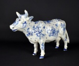 Delft Blue & White Cow Figurine, Holland