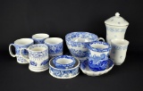 Lot of Twelve Blue & White Porcelain Pieces by Spode, Sadler, Masons, & Laura Ashley