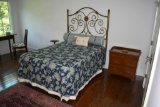 Antiqued Gilt Metal Headboard & Full Size Frame with Simmons BeautySleep Eurotop Mattress/Springs