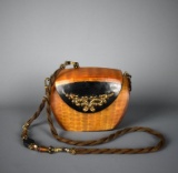 Vintage Maya Evangelista Hard Resin Cross Body Box Bag with Removable Beaded Strap
