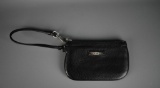 Calvin Klein Black Leather Wristlet