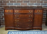Vintage Chippendale Style Bowfront Mahogany Sideboard