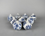 Lot of Nine Royal Goedewaagen Delft “Williamsburg” Christmas Ball Ornaments, Holland
