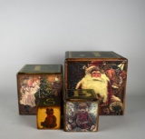Maude Kish Ciandi Wooden Christmas Nesting Block Boxes