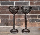 Pair of 20.5” Metal Plant Stand/Baskets