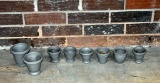 Lot of Eight Peter Wakefield Jackson & Ben Wolff Hand Made Clay Plant Pots