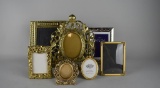Lot of Seven Table or Desk Size Metal Portrait Frames, Virginia Metalcrafters and Other Makers