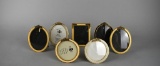 Lot of Seven Enameled Metal Miniature Portrait Frames
