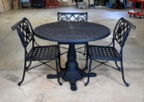 Fine Windham Round Black Cast Aluminum Patio Table