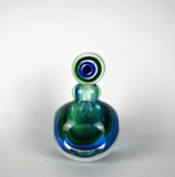 Fifth Avenue Blue & Green Crystal Perfume Bottle
