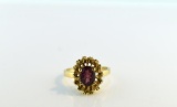 14K Gold and 1.25 Carat Oval Cut Amethyst Ring, Size 7.25