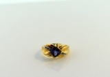 10K Gold Tanzanite & Diamond Ring, Size 6.25