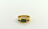 14K Gold Emerald and Diamond Ring, Size 7.25