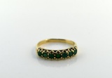 14K Gold and Seven Emerald Ring, Size 7.25