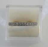 14K White Gold and 0.33 Carat Pave Diamond Ring