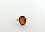 10K Rose Gold and Shell Cameo Ring, Size 6.25