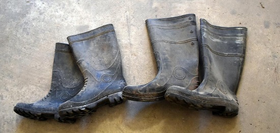 Two Pairs of Size 10 Rubber Wet Work Boots