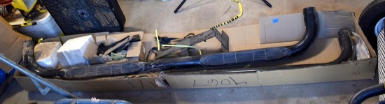 Black Finish Metal 3” Side Step Rails w/ Rubber Treads for 2001-2018 Chevrolet Silverado/Sierra Crew