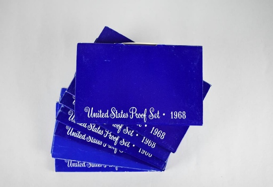 Lot of Five-1968 & Two-1969 US Coin Proof Sets