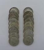 Sixteen Circulated 1964 Kennedy Silver Half Dollars