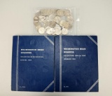 Two Washington Head Silver Quarter's Collector's Books & Bag of Silver Washington Head Quarters