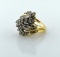 10K Gold and 2.7 Carats Diamond Cocktail Ring, Size 6.5