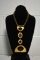 Bill Smith of Richelieu Designer 15” Necklace, Gold with Four-Piece Cabochon Pendant