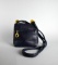 Vintage Laura Jane Sheirhorn Butter Soft Navy Leather Shoulder Bag with Gold Hardware