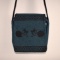 Namaste Hand Made Teal Cotton Nomad-Style Cross Body Bag with Animals & Swirls Designs, Nepal
